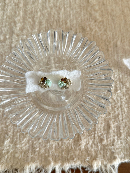 Mint Chocolate Handmade Beaded Earrings