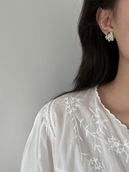 Mint Chocolate Handmade Beaded Earrings