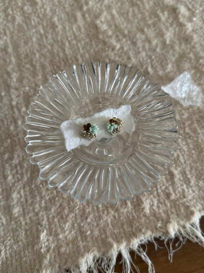 Mint Chocolate Handmade Beaded Earrings