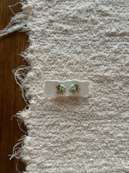 Mint Chocolate Handmade Beaded Earrings