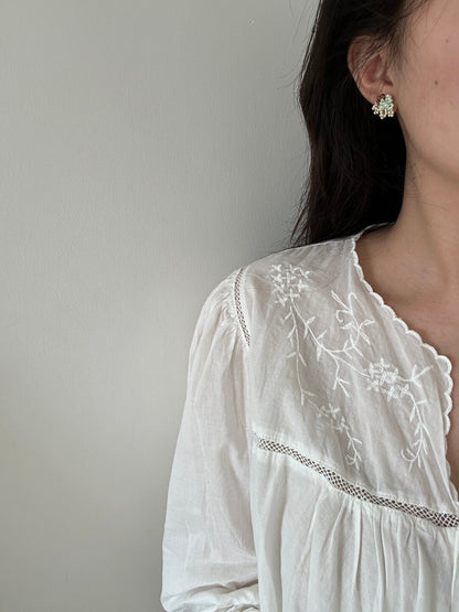 Mint Chocolate Handmade Beaded Earrings