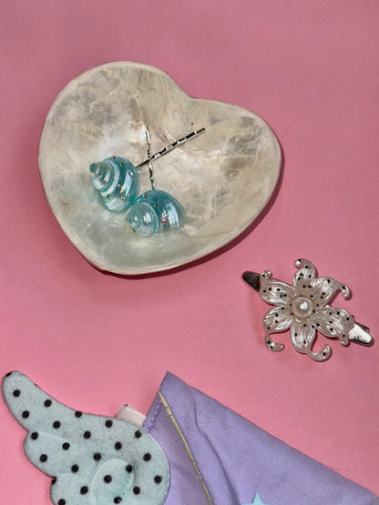 Mint Conch Hair Clip