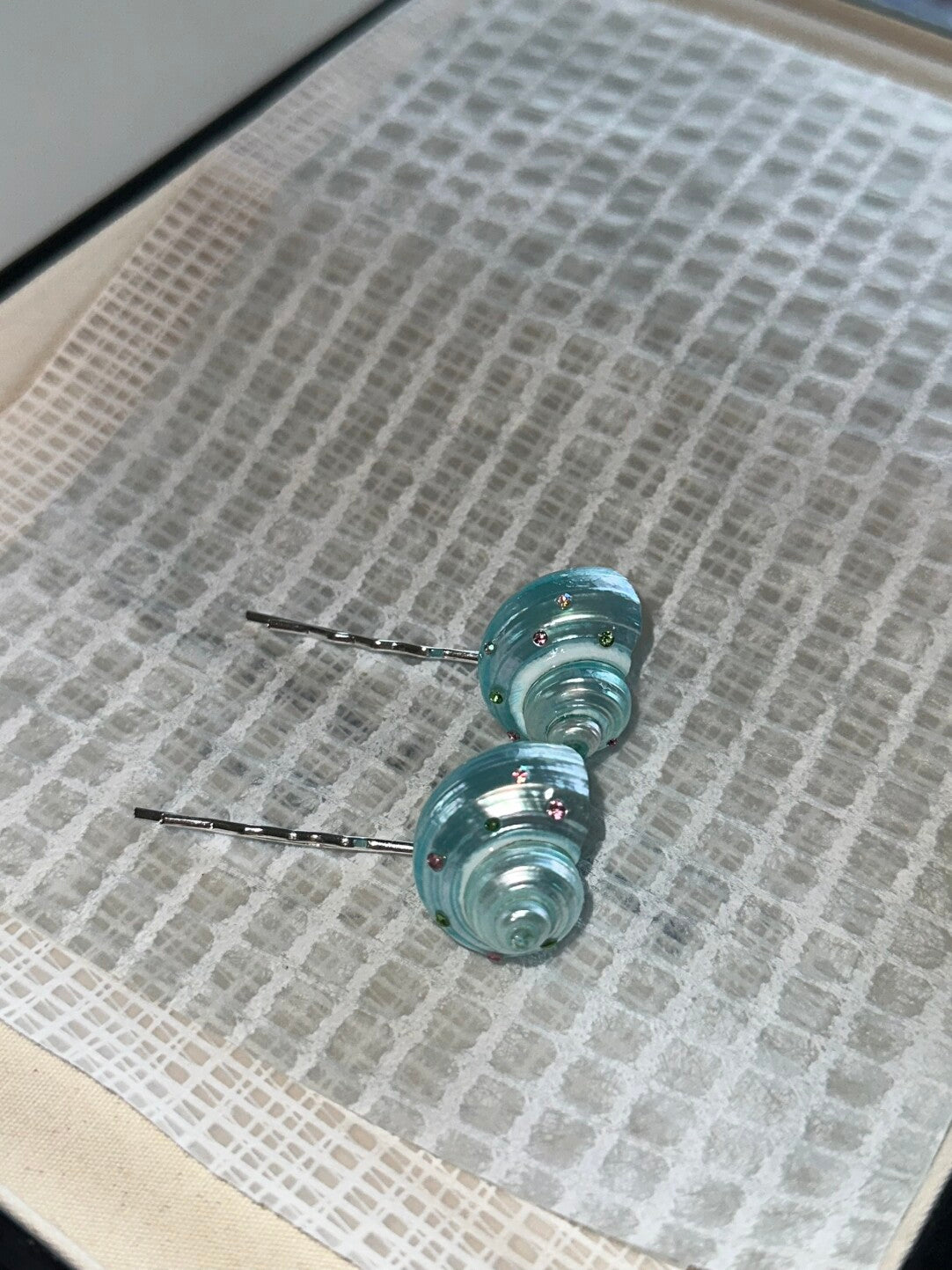 Mint Conch Hair Clip