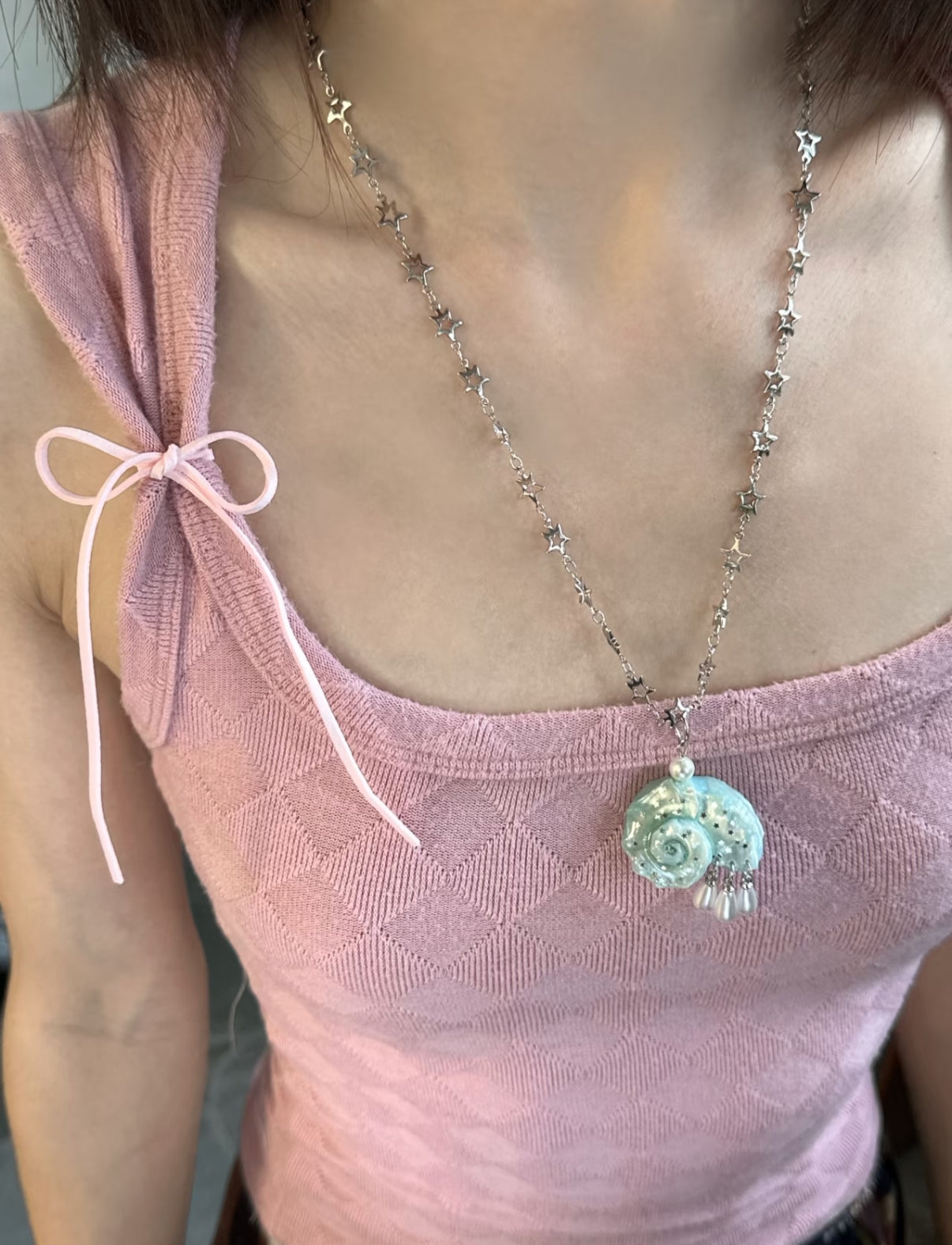 Mint Seashell Necklace