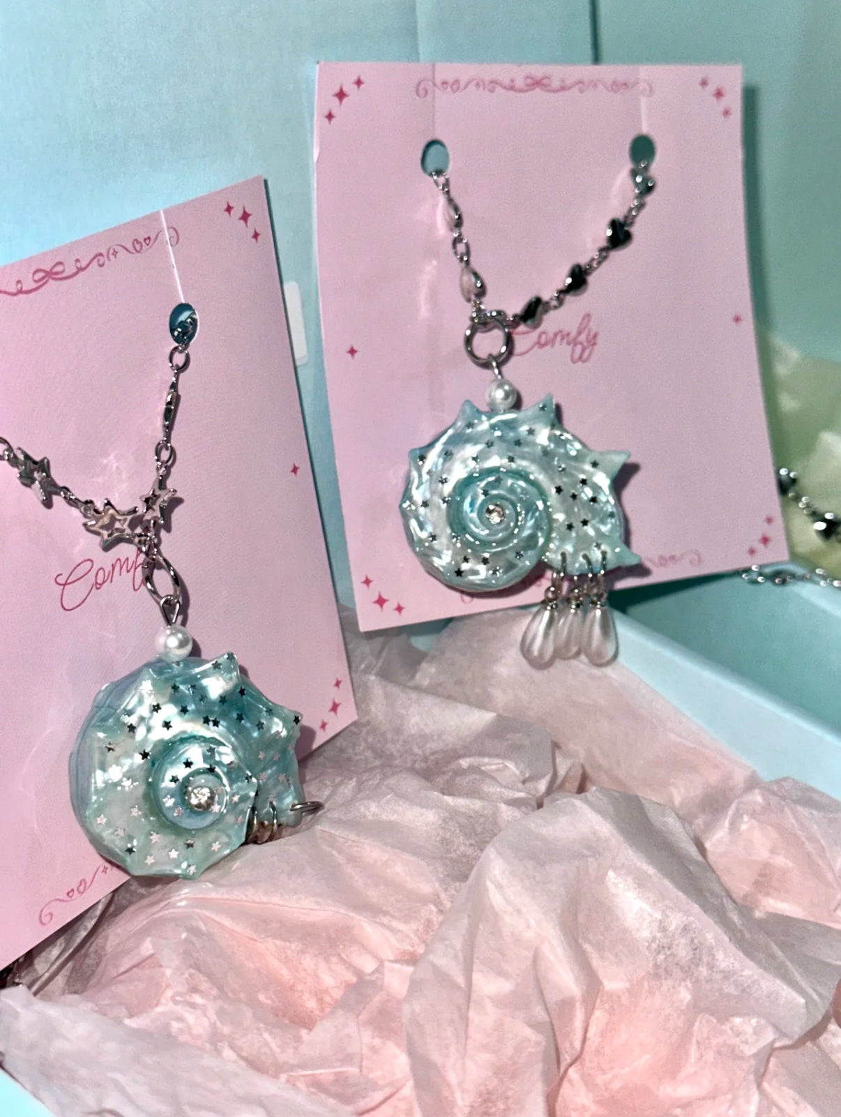 Mint Seashell Necklace