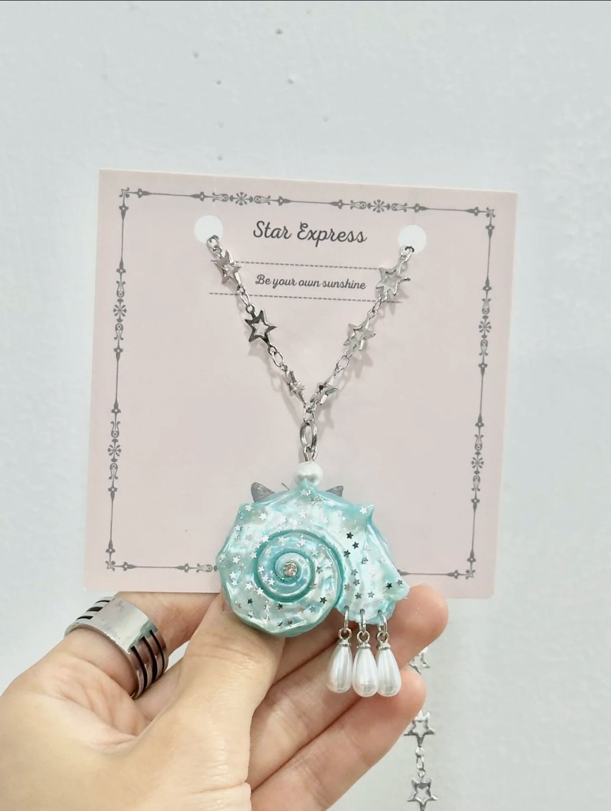 Mint Seashell Necklace
