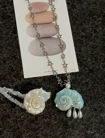 Mint Seashell Necklace