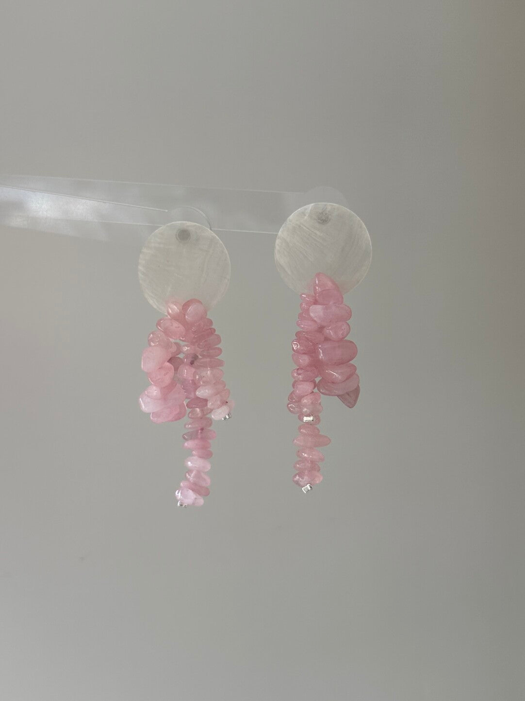 Shell Pink Crystal Earrings