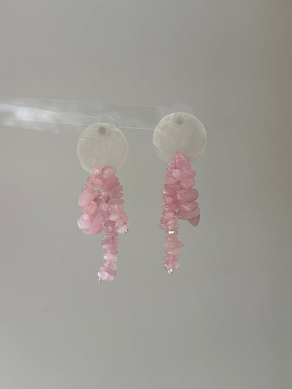 Shell Pink Crystal Earrings