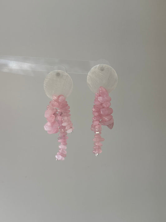 Shell Pink Crystal Earrings