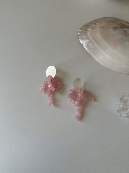 Shell Pink Crystal Earrings