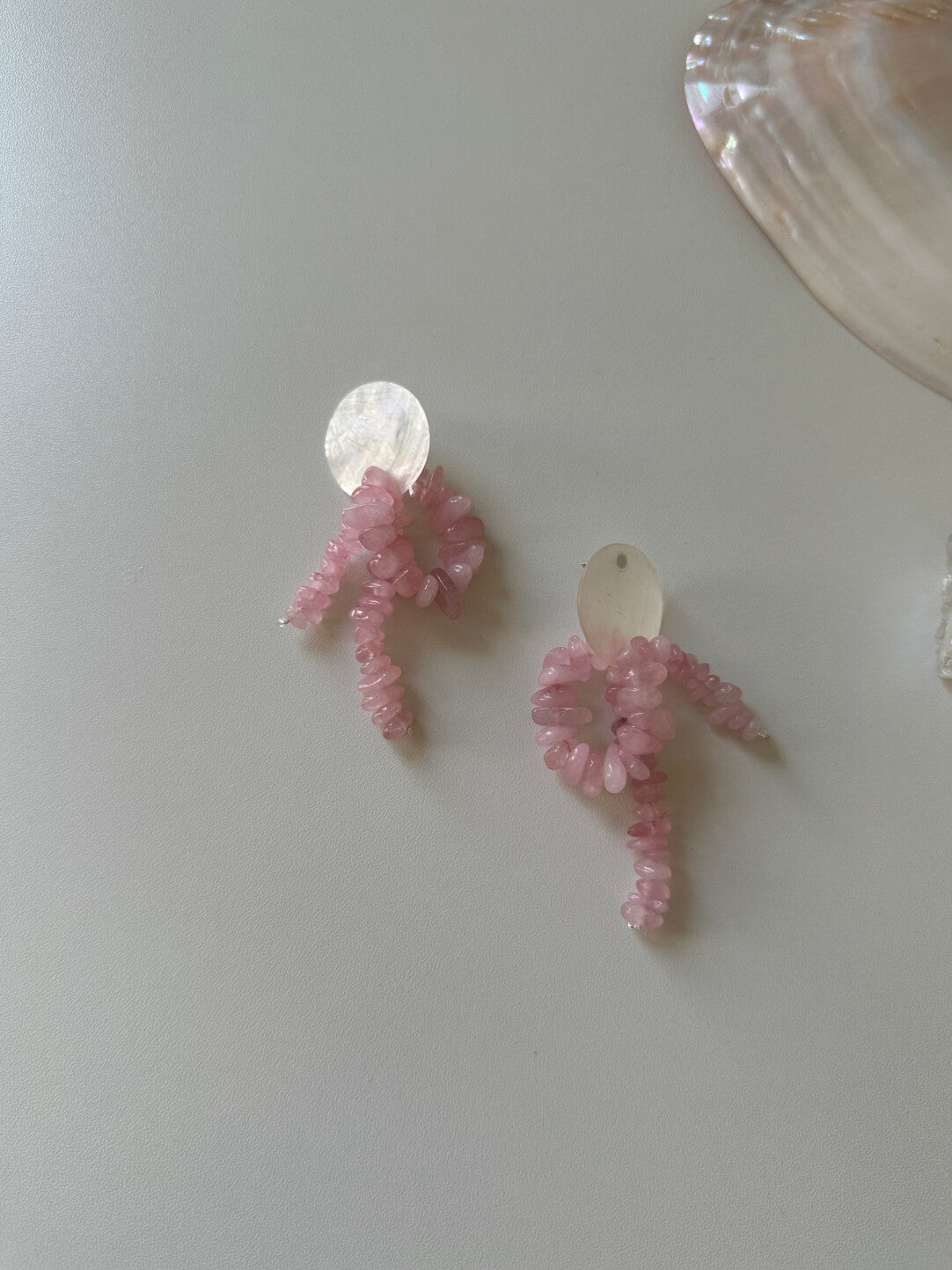 Shell Pink Crystal Earrings