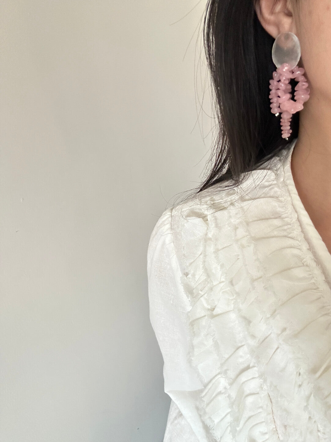 Shell Pink Crystal Earrings