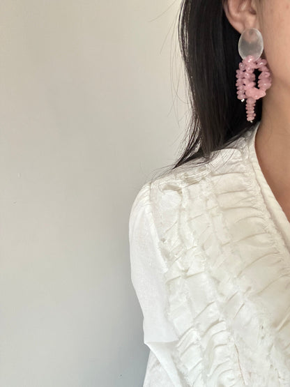 Shell Pink Crystal Earrings