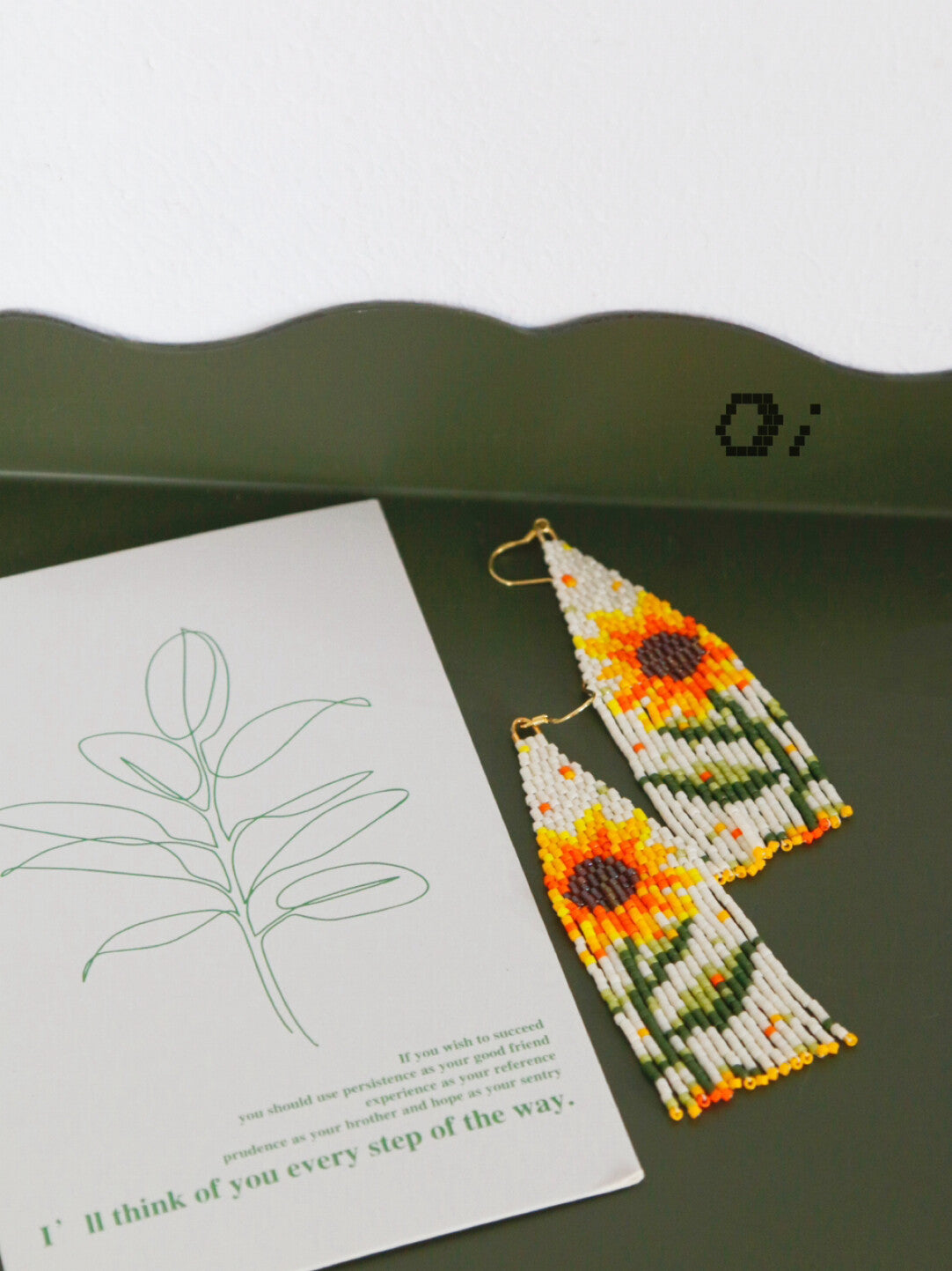 Monet's Garden Sunflowers MIYUKI Beaded Earrings