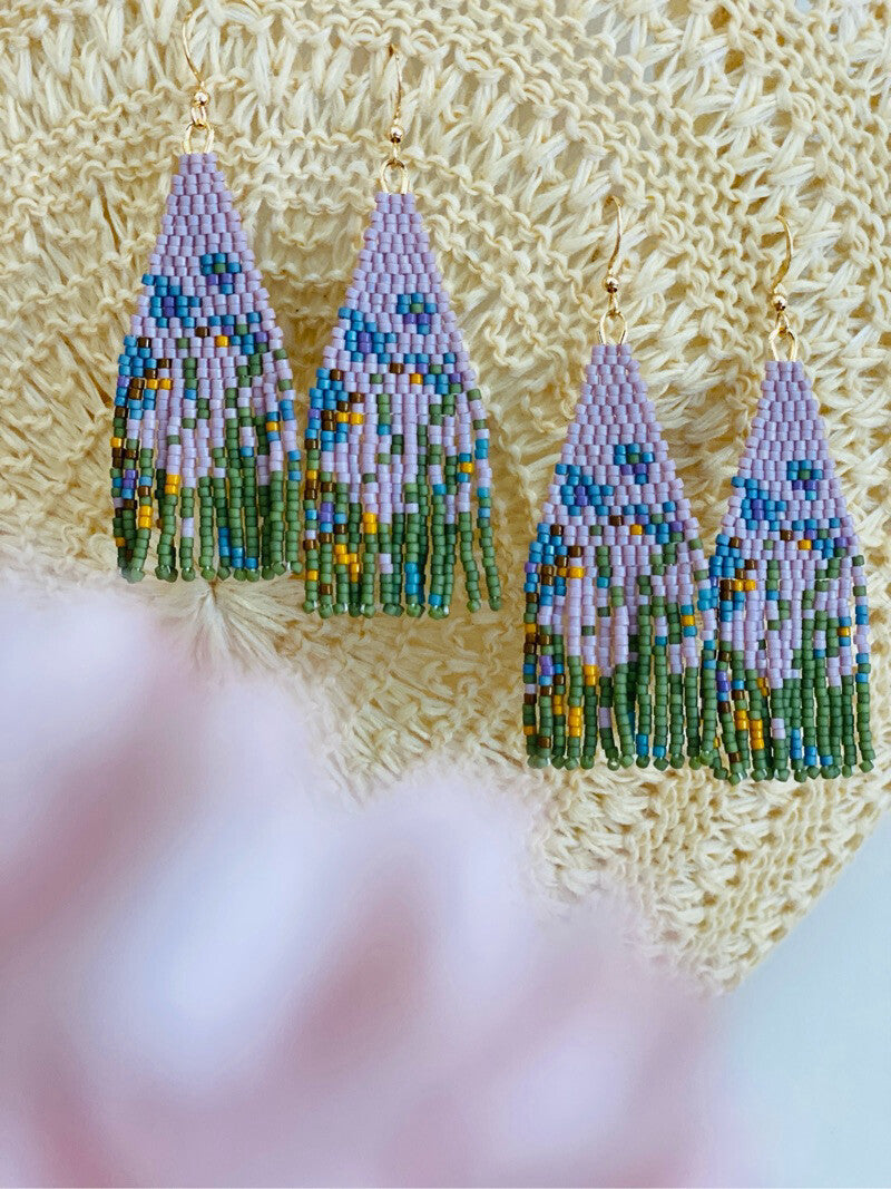 Monet's Irises MIYUKI Beaded Earrings