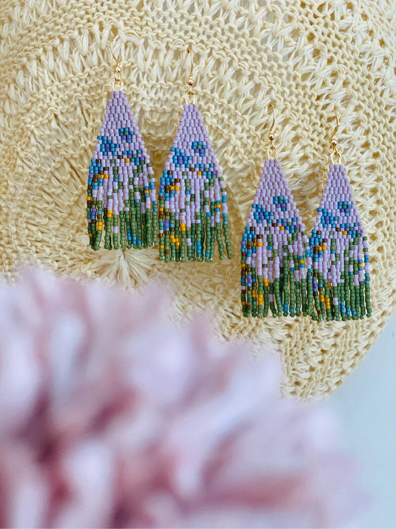 Monet's Irises MIYUKI Beaded Earrings