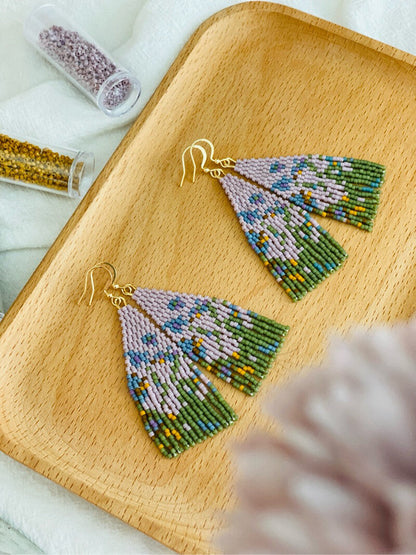 Monet's Irises MIYUKI Beaded Earrings