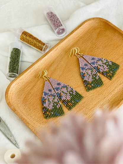 Monet's Irises MIYUKI Beaded Earrings
