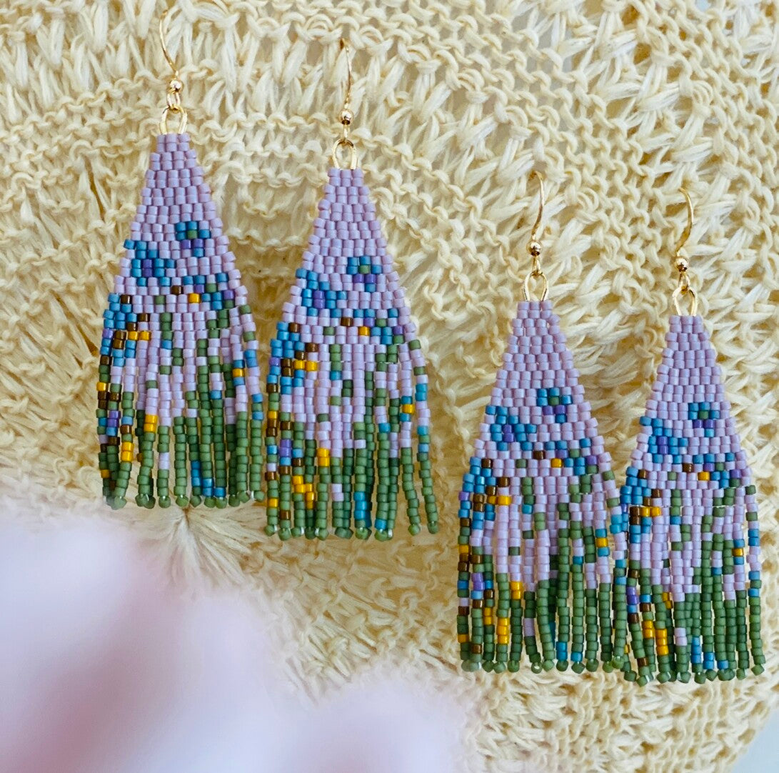 Monet's Irises MIYUKI Beaded Earrings