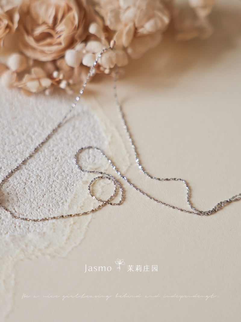 Moon Flower Pendant Silver Necklace