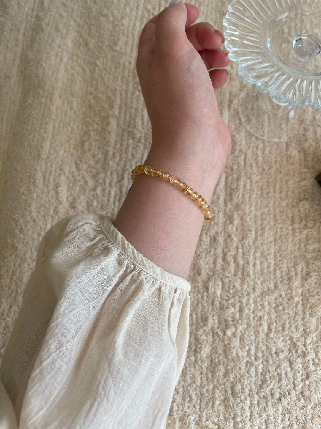 Moon & Stars Natural Crystal Beaded Bracelet