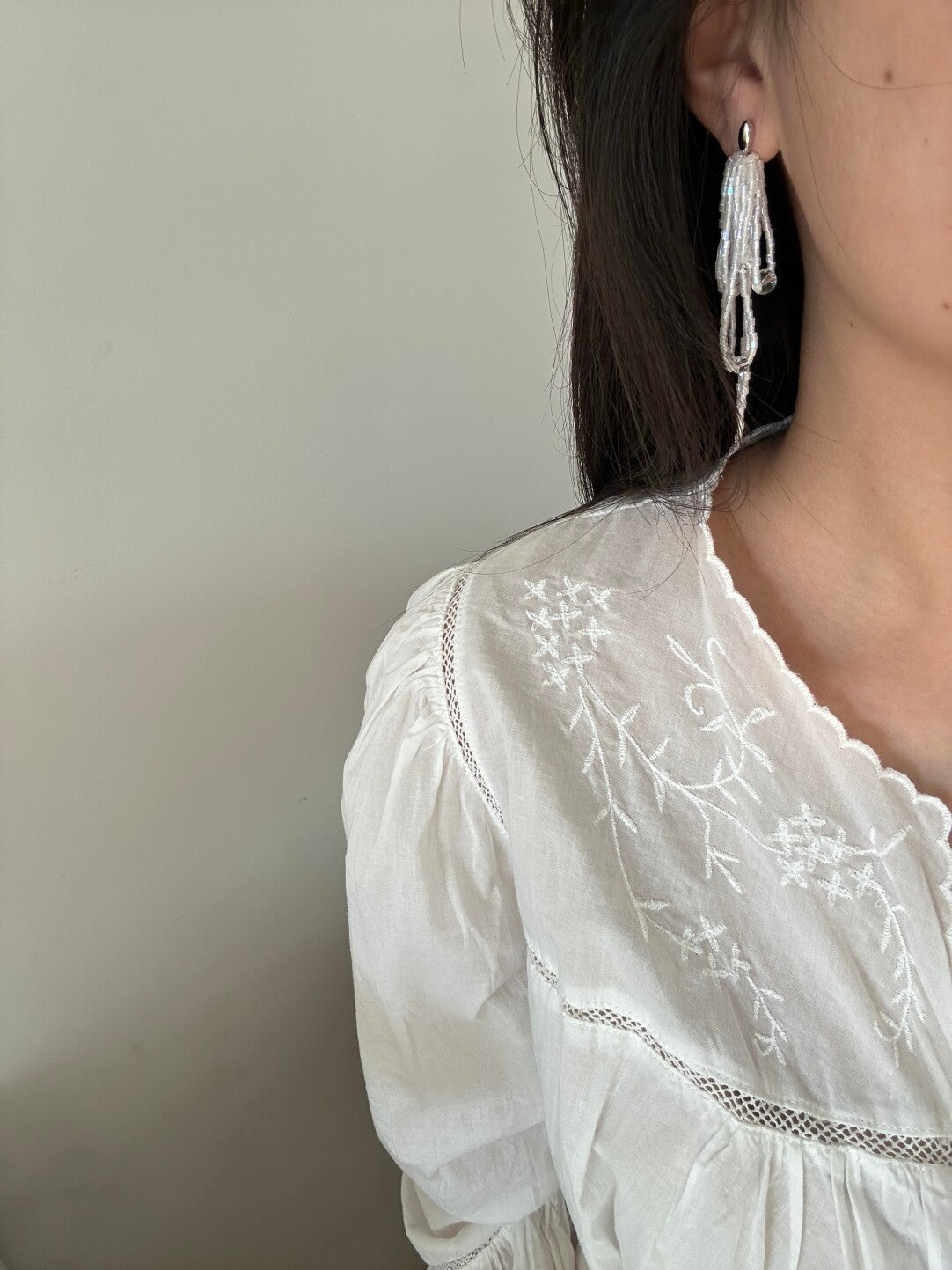 Moonlight Tassel Beaded Earrings