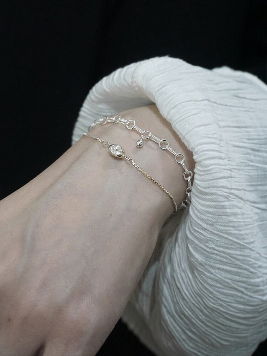 Morning Dew Raindrop Silver Filigree Bracelet