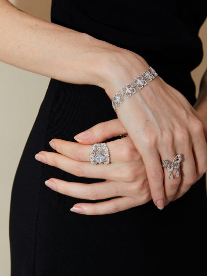 Mouhoodland Lace Cross Flower Bracelet