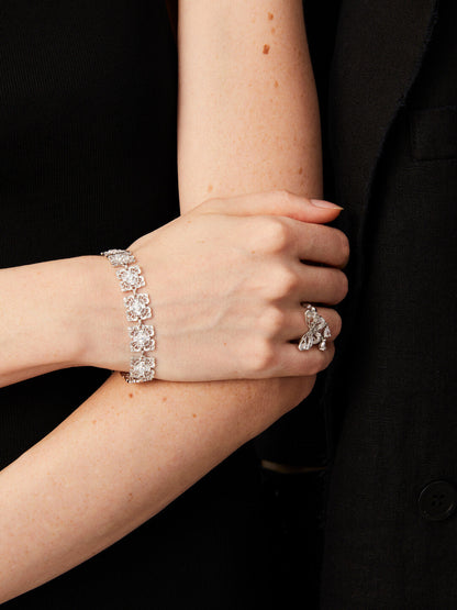 Mouhoodland Lace Cross Flower Bracelet