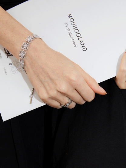 Mouhoodland Lace Cross Flower Bracelet