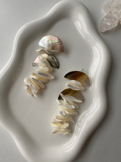 Natural Pearl Beaded Earrings