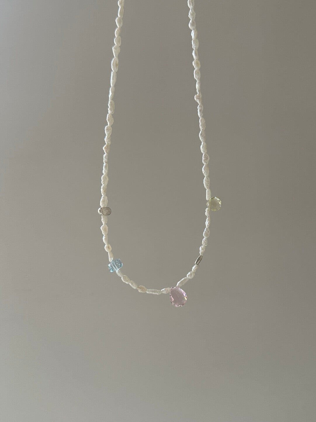 Natural Stone Pearl Colorful Necklace