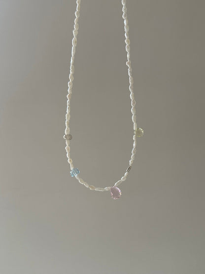 Natural Stone Pearl Colorful Necklace