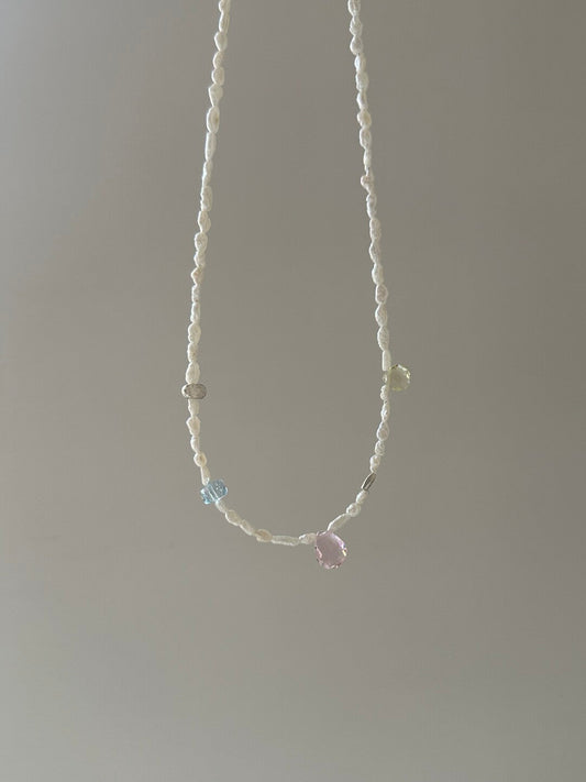Natural Stone Pearl Colorful Necklace