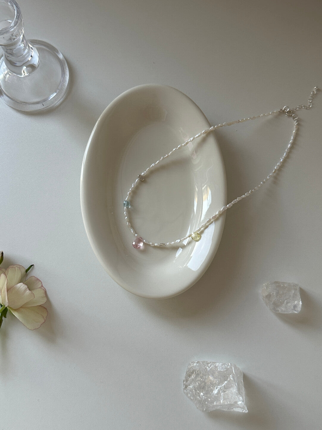 Natural Stone Pearl Colorful Necklace