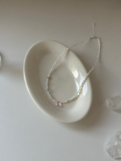 Natural Stone Pearl Colorful Necklace