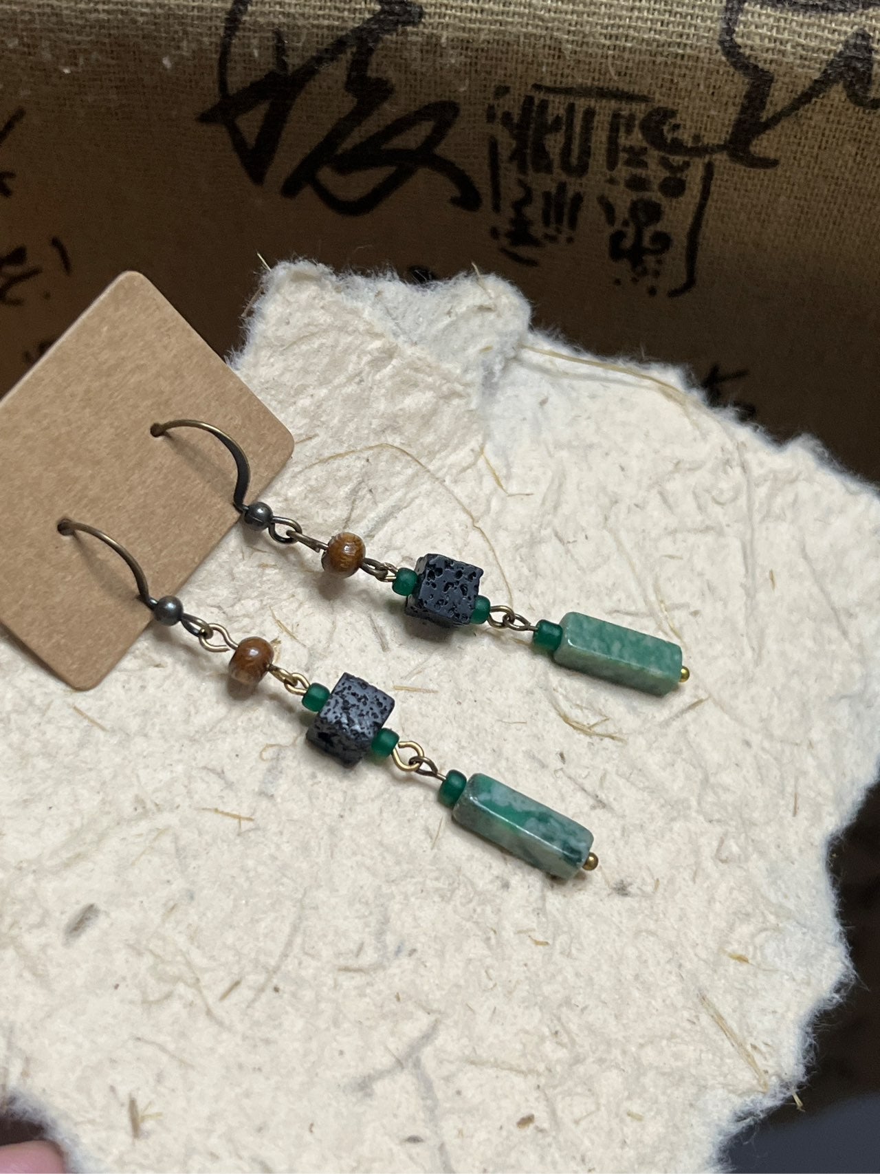 Natural Stone Statement Earrings