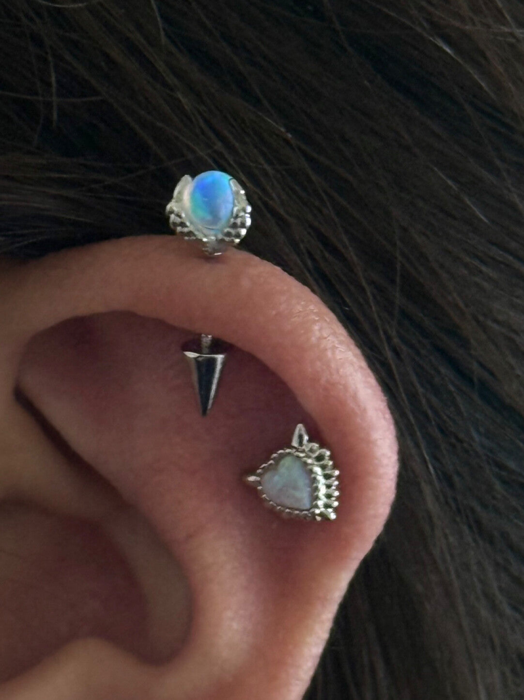 Nothing And Others Threaded Screw Flat Black Earring
