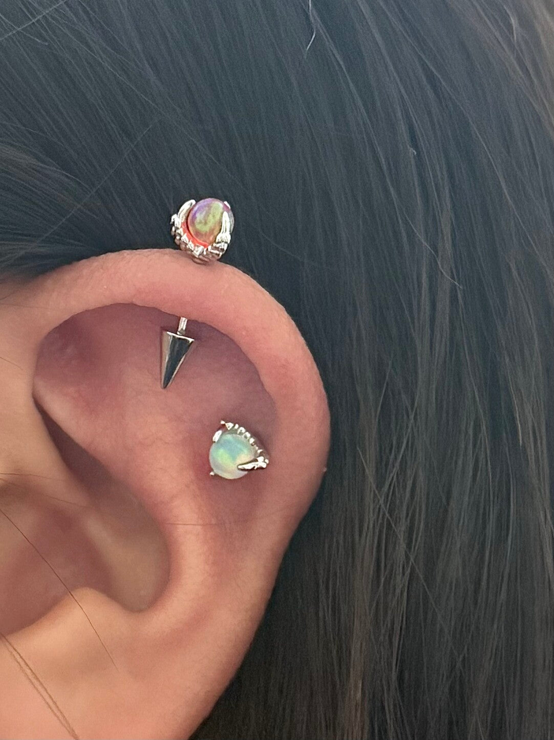 Nothing And Others Threaded Screw Flat Black Earring