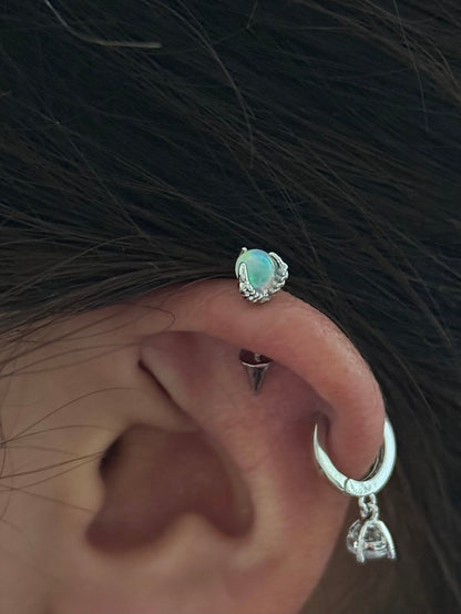 Nothing And Others Threaded Screw Flat Black Earring