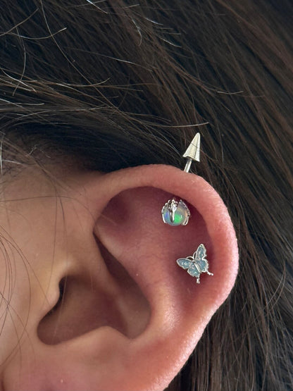 Nothing And Others Threaded Screw Flat Black Earring