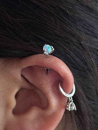 Nothing And Others Threaded Screw Flat Black Earring