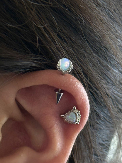 Nothing And Others Threaded Screw Flat Black Earring