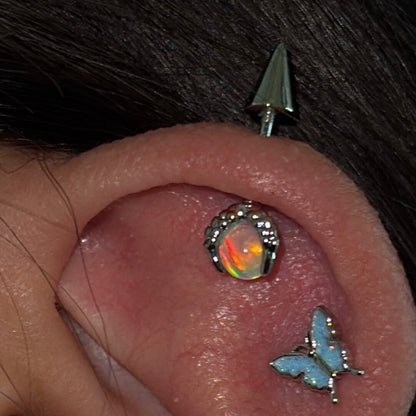 Nothing And Others Threaded Screw Flat Black Earring