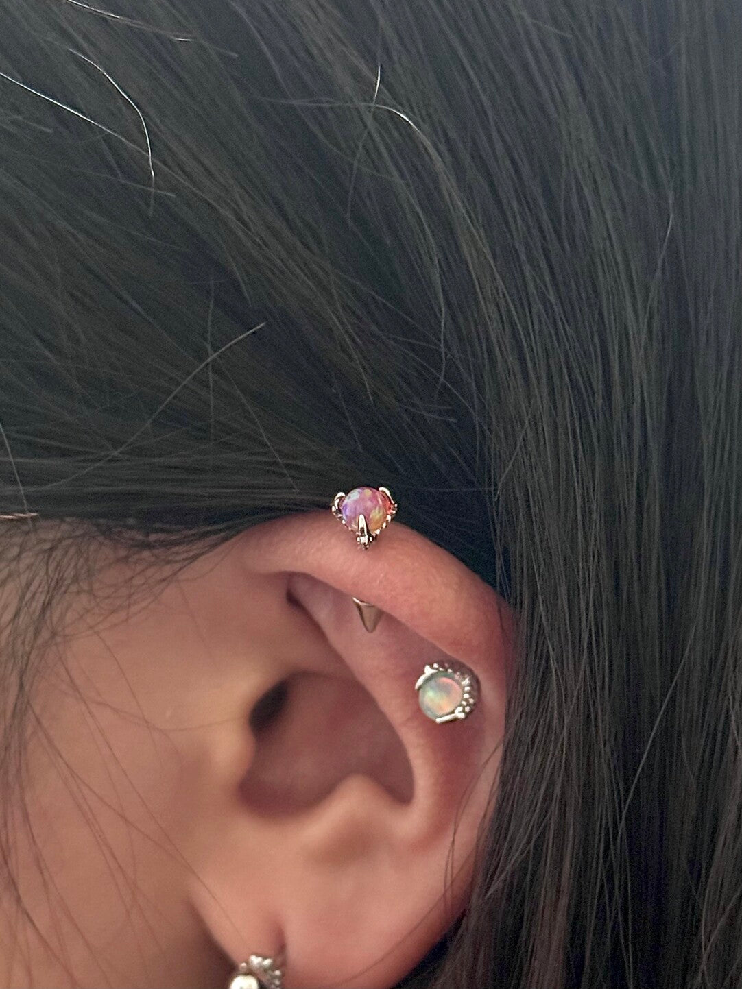 Nothing And Others Threaded Screw Flat Black Earring