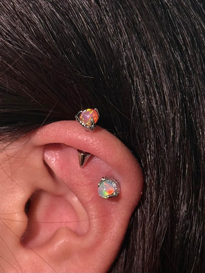 Nothing And Others Threaded Screw Flat Black Earring
