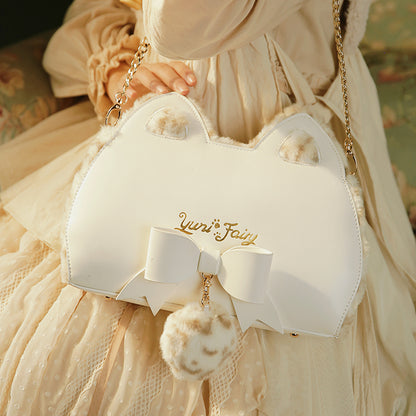 Cat Ear Shape Fluffy Shoulder Chain Bag