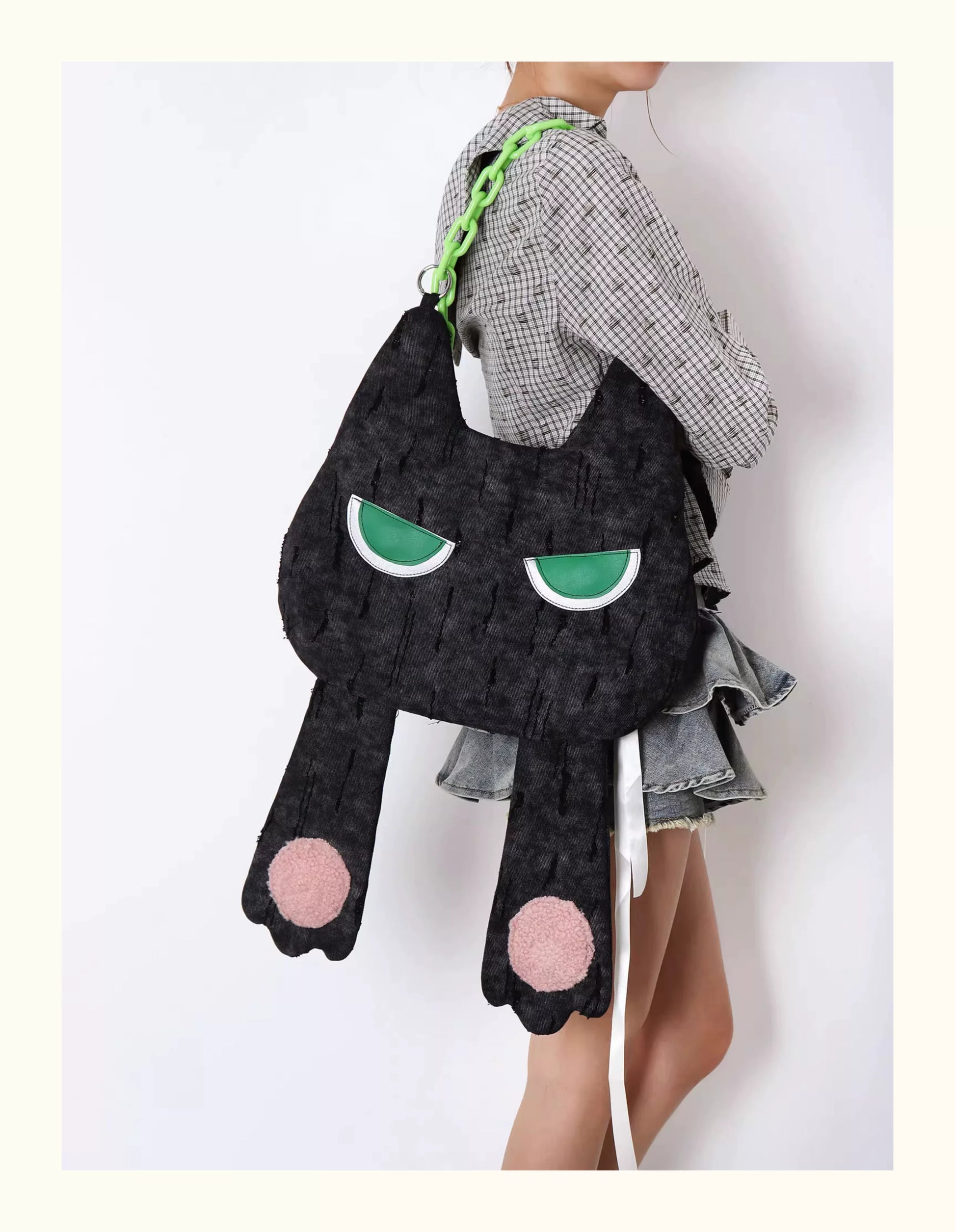 Grumpy Black Cat Convertible Backpack | Bag | Three Fleas