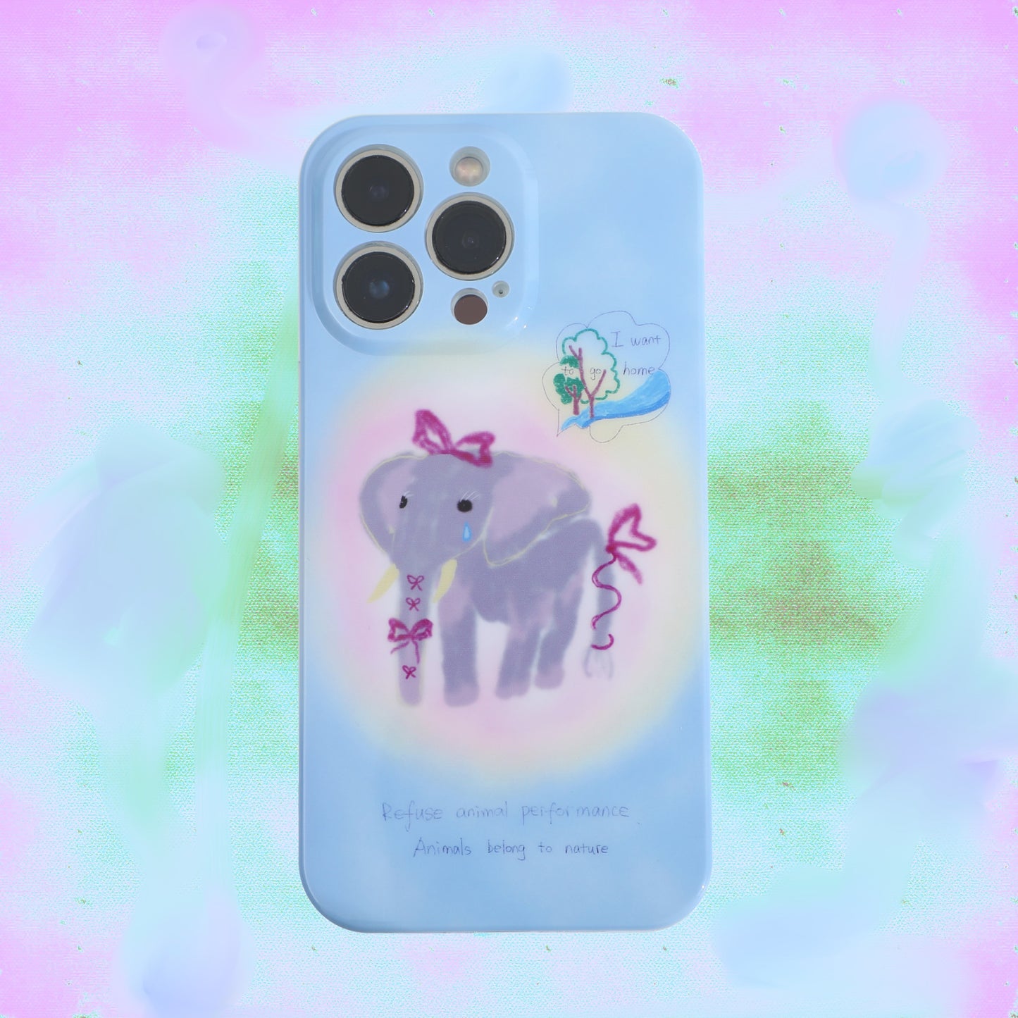 「Original」Watercolor painting free elephant phone case